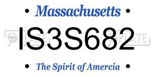 IS3S682 Massachusetts License Plate