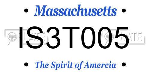 IS3T005 Massachusetts License Plate