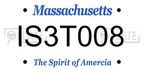 IS3T008 Massachusetts License Plate