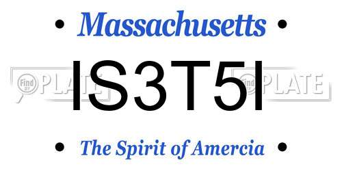 IS3T5I Massachusetts License Plate