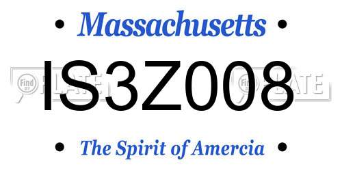 IS3Z008 Massachusetts License Plate