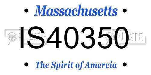 IS40350 Massachusetts License Plate