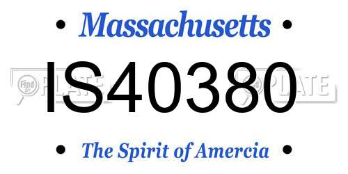 IS40380 Massachusetts License Plate