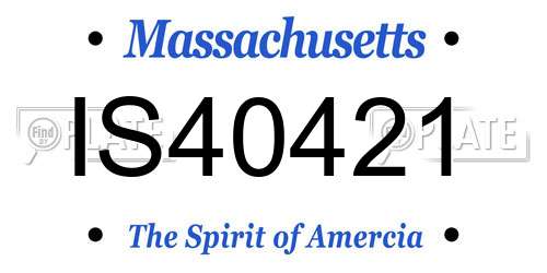 IS40421 Massachusetts License Plate