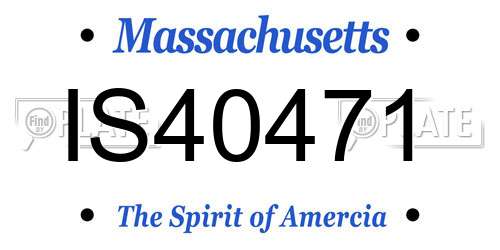 IS40471 Massachusetts License Plate