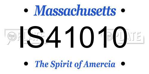 IS41010 Massachusetts License Plate