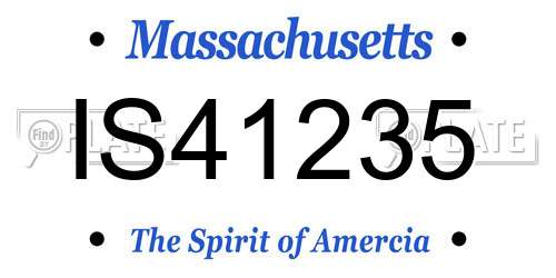 IS41235 Massachusetts License Plate