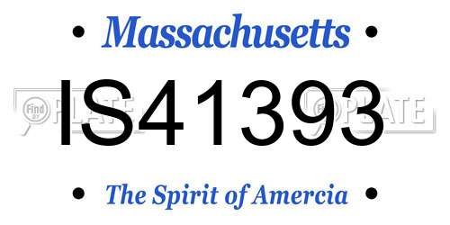 IS41393 Massachusetts License Plate