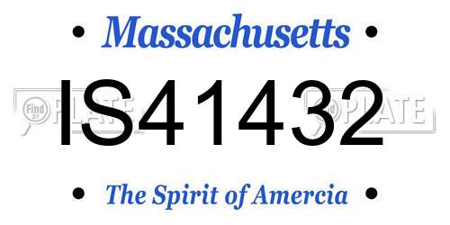 IS41432 Massachusetts License Plate