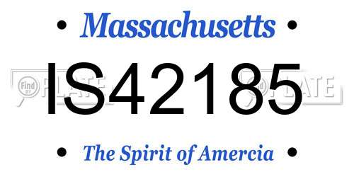 IS42185 Massachusetts License Plate