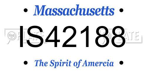 IS42188 Massachusetts License Plate
