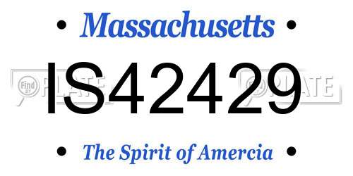 IS42429 Massachusetts License Plate