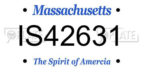 IS42631 Massachusetts License Plate