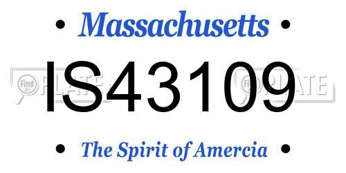 IS43109 Massachusetts License Plate