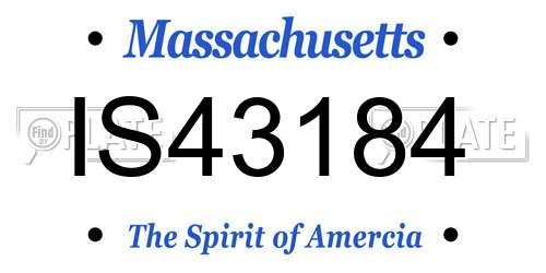 IS43184 Massachusetts License Plate