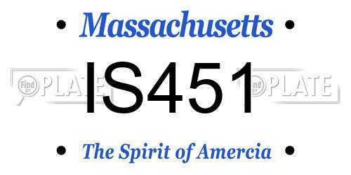 IS451 Massachusetts License Plate