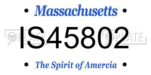 IS45802 Massachusetts License Plate
