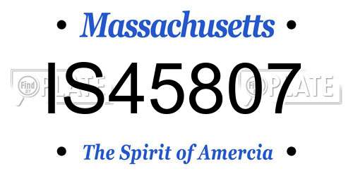 IS45807 Massachusetts License Plate