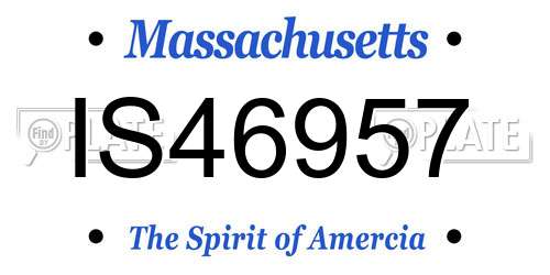 IS46957 Massachusetts License Plate