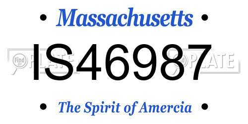 IS46987 Massachusetts License Plate