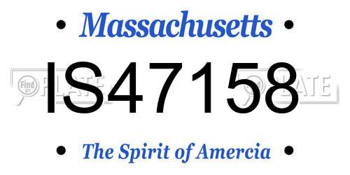 IS47158 Massachusetts License Plate
