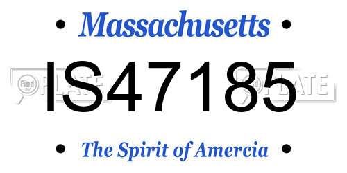 IS47185 Massachusetts License Plate
