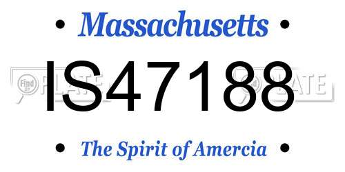 IS47188 Massachusetts License Plate