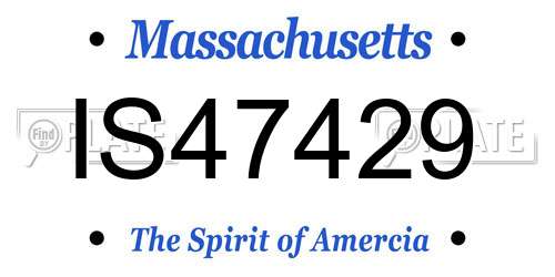 IS47429 Massachusetts License Plate