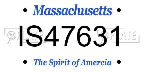 IS47631 Massachusetts License Plate