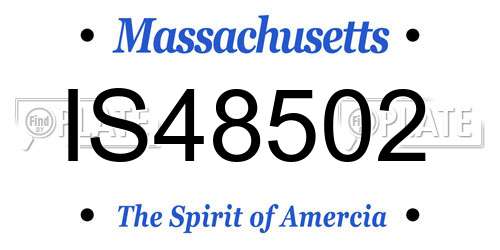 IS48502 Massachusetts License Plate
