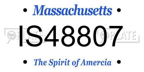 IS48807 Massachusetts License Plate