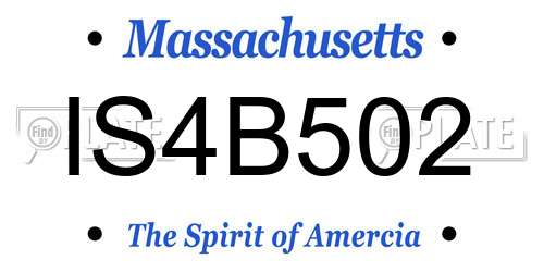 IS4B502 Massachusetts License Plate