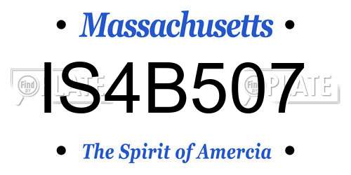 IS4B507 Massachusetts License Plate