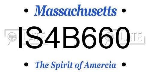 IS4B660 Massachusetts License Plate