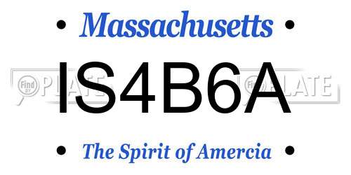IS4B6A Massachusetts License Plate