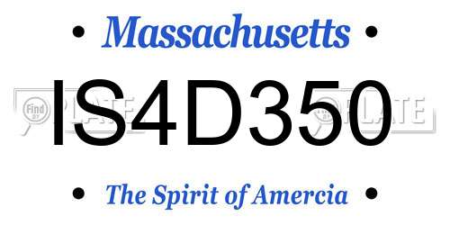 IS4D350 Massachusetts License Plate