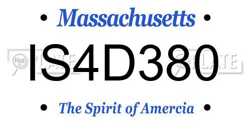 IS4D380 Massachusetts License Plate