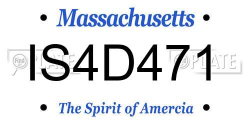 IS4D471 Massachusetts License Plate