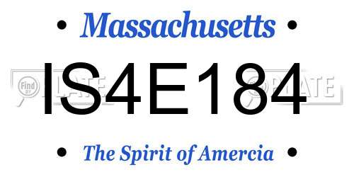 IS4E184 Massachusetts License Plate