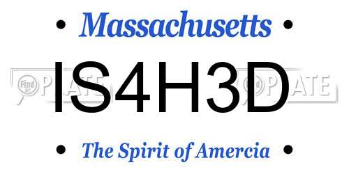 IS4H3D Massachusetts License Plate