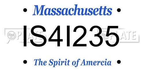IS4I235 Massachusetts License Plate