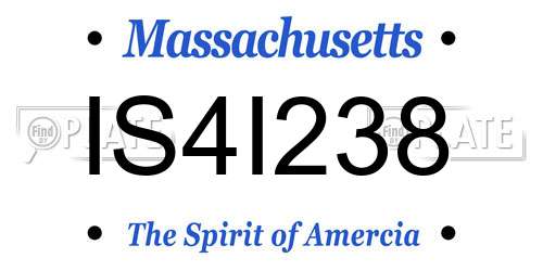 IS4I238 Massachusetts License Plate
