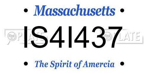 IS4I437 Massachusetts License Plate