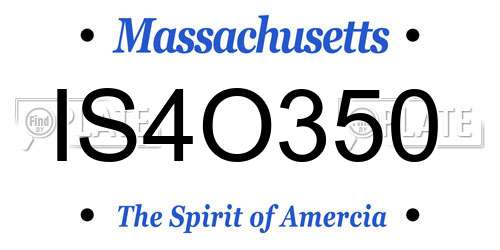 IS4O350 Massachusetts License Plate