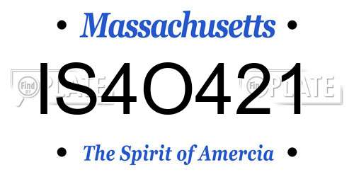 IS4O421 Massachusetts License Plate