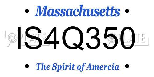 IS4Q350 Massachusetts License Plate