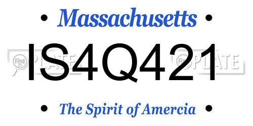 IS4Q421 Massachusetts License Plate