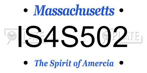 IS4S502 Massachusetts License Plate