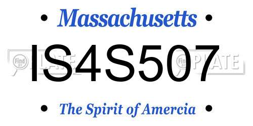 IS4S507 Massachusetts License Plate