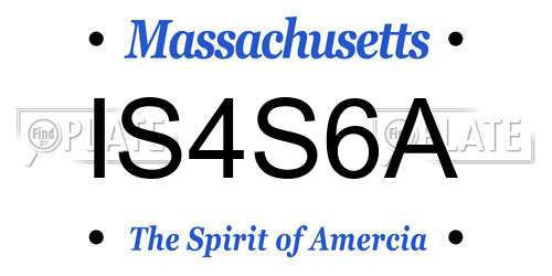 IS4S6A Massachusetts License Plate